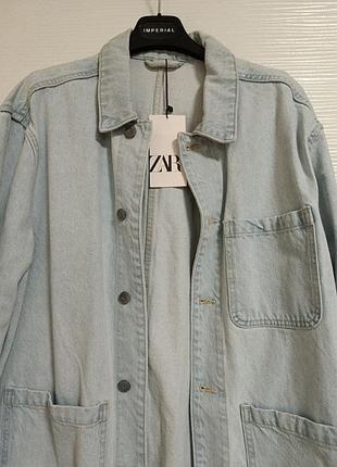 Куртка пиджак джинсовый, унисекс, новый, оригинальный zara