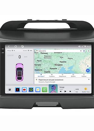 Штатная магнитола lesko для kia sportage iii рестайлинг 2014-2016 экран 9" 4/64 qled carplay 4g wi-fi gps 360 prime