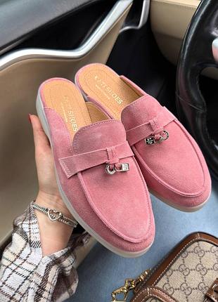 Женские замшевые нереально стильные легкие шлепанцы мюли 😍🌺