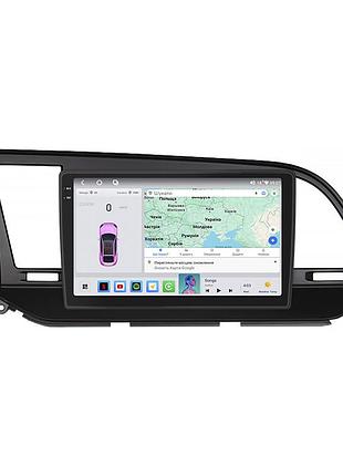 Штатная магнитола lesko для hyundai avante vi 2015-н.в. экран 9" 4/64 qled carplay 4g wi-fi gps 360 prime