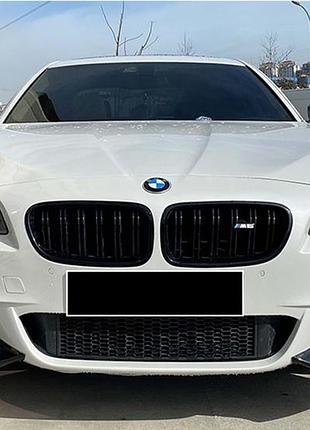 Накладка на передний бампер dpt flap (для m-performance, черный глянец) для bmw 5 серия f10/f11 2010–2016 гг