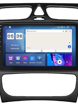 Штатная магнитола lesko для mercedes-benz c-класс ii (w203) 2000-2004 экран 9" 2/32gb carplay 4g wi-fi gps prime