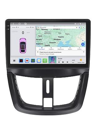 Штатная магнитола lesko для peugeot 207 i рестайлинг 2009-2015 экран 9" 4/64 qled carplay 4g wi-fi gps 360 prime