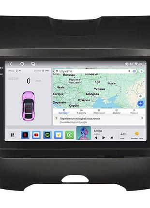 Штатная магнитола lesko для ford edge ii рестайлинг 2018-н.в. экран 9" 4/64 qled carplay 4g wi-fi gps 360 prime
