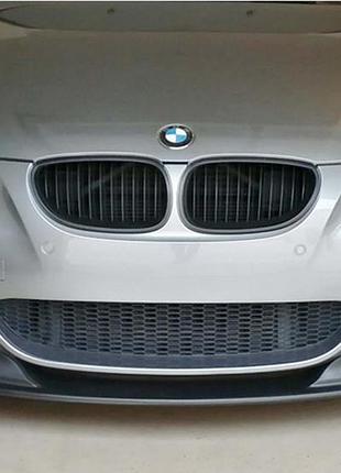 Передня lip накладка dpt (з плавниками, для m5 hamann, чорний глянець) для bmw 5 серія e60/e61 2003-2010 рр