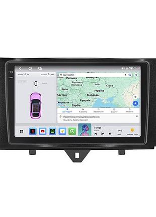 Штатна магнітола lesko для smart fortwo 452 2011-2017 екран 9" 4/64 qled carplay 4g wi-fi gps 360 prime