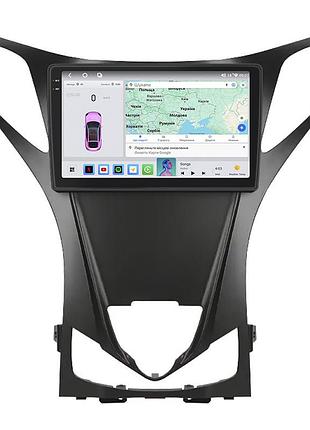 Штатна магнітола lesko для hyundai azera ii 2011-2014 екран 9" 4/64 qled carplay 4g wi-fi gps 360 prime