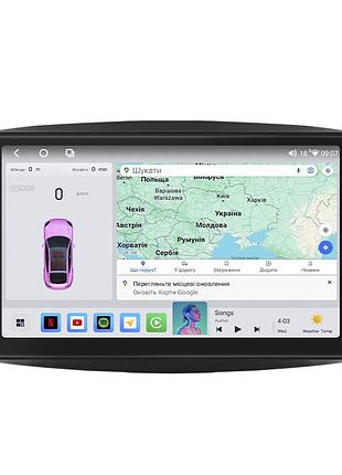 Штатна магнітола lesko для smart fortwo iii 2014-н.в. екран 9" 4/64 qled carplay 4g wi-fi gps 360 prime