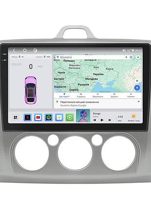 Штатна магнітола lesko для ford focus ii рестайлінг 2007-2011 екран 9" 4/64 qled carplay 4g wi-fi gps 360 prime
