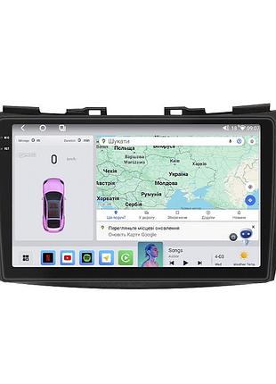 Штатная магнитола lesko для suzuki swift iv рестайлинг 2013-2017 экран 9" 4/64 qled carplay 4g wi-fi gps 360 prime