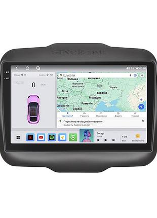 Штатная магнитола lesko для jeep renegade i 2014-2019 экран 9" 4/64 qled carplay 4g wi-fi gps 360 prime