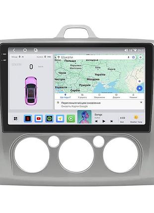 Штатная магнитола lesko для ford focus ii (north america) 2007-2010 экран 9" 4/64 qled carplay 4g wi-fi gps 360 prime