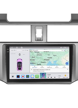 Штатна магнітола lesko для toyota 4runner v 2009-2013 екран 9" 4/64 qled carplay 4g wi-fi gps 360 prime