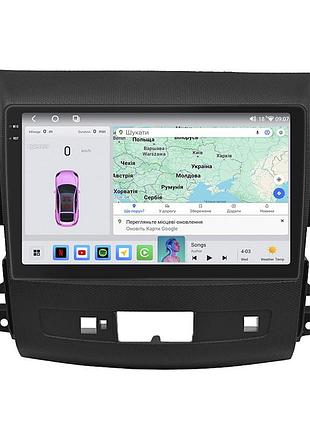 Штатная магнитола lesko для mitsubishi outlander ii 2005-2009 экран 9" 4/64 qled carplay 4g wi-fi gps 360 prime