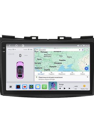 Штатная магнитола lesko для suzuki swift iv 2011-2013 экран 9" 4/64 qled carplay 4g wi-fi gps 360 prime