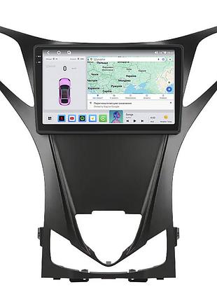 Штатная магнитола lesko для hyundai grandeur v 2011-2014 экран 9" 4/64 qled carplay 4g wi-fi gps 360 prime