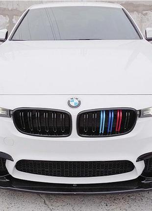Накладка на передній бампер dpt lip v-1 (для m4, чорний глянець) для bmw 4 серія f32/f33/f36 2012-2020 рр