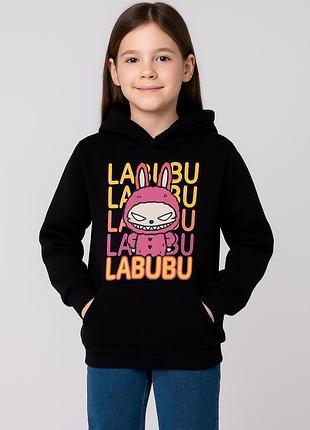 Дитяче худі labubu з турецької двонитки пеньє, розміри 122–140 см