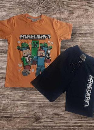 Костюм для мальчика minecraft — турция, футболка + шорты рост : 104-152 см цвет желтый 110-116