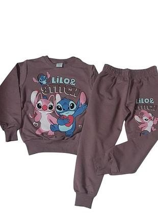 Детский спортивный костюм lilo & stitch для девочки, двунитка, 104–140 см 110-116