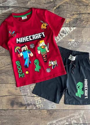 Костюм для хлопчика minecraft — туреччина, футболка + шорти зріст : 146-152