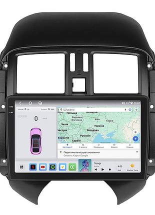 Штатная магнитола lesko для nissan sunny n17 рестайлинг 2014-2016 экран 9" 4/64 qled carplay 4g wi-fi gps 360 prime
