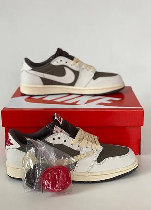 Nike air jordan 1 low x travis scott 'sail and ridgerock'
