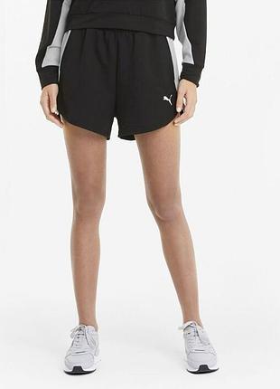 300 грн 
жіночі спортивні шорти puma modern sports shorts у класичному чорному кольорі з білими бічними вставками.
