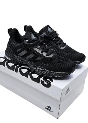 Кроссовки adidas marathon черные (женские/человечи/подростковые) летние демисезонные весна-лето-осень текстиль сетка размер 36-46 новые 1156
