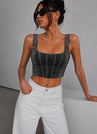 Велюровий топ / корсет zara