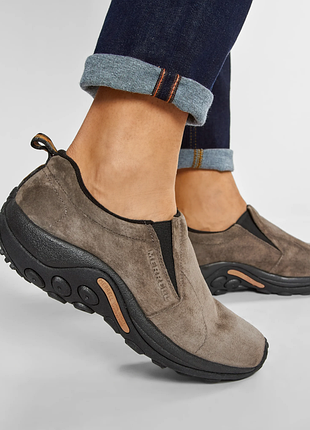 Merrell jungle moc оригинал детские трекинговые кроссовки для походов кожаные без шнурков размер 37