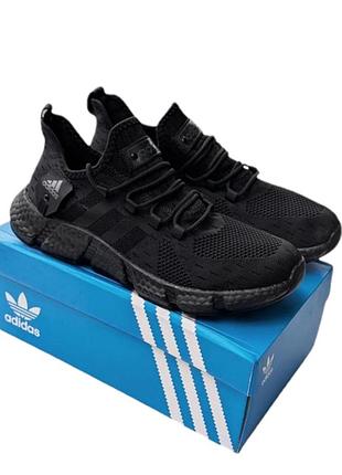 Кроссовки мужские adidas boost черные летние демисезонные весна-лето-осень текстиль сетка размер 41-45 новые 1180