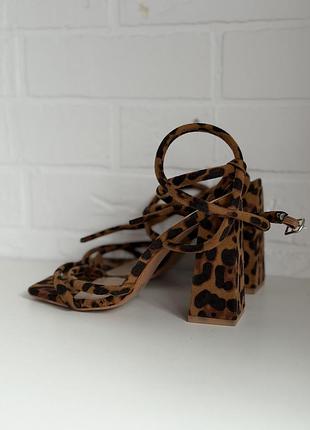 Леопардові босоніжки boohoo босоніжки на каблуку