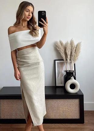 Топ бандо zara , топ з відкритими плечима , розмір m
