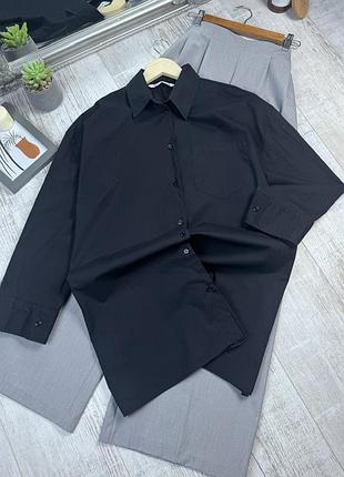 Подовжена оверсайз бавовняна сорочка від zara