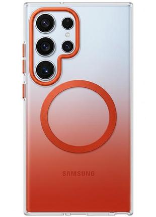 Стильный чехол tpu, pc phantom matte с magsafe для samsung galaxy s26 ultra матовая прозрачность orange