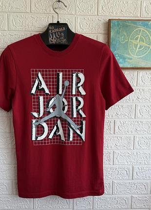Футболка чоловіча nike air jordan червона з великим логотипом легка дихаюча бавовна рs нова