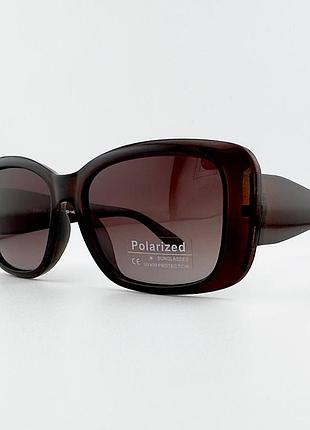 Солнцезащитные очки polarized pz03100 col.2 коричневые с поляризацией, женские антибликовые очки
