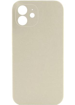 Чехол silicone case full camera protective (aa) no logo для apple iphone 12 (6.1") бежевый / antique white