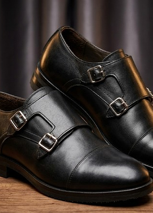 Классические мужские туфли бренд: fay,дабл-монки (double monk strap) - made in italy, размер 42, длина стельки 27.5 см, натуральная кожа