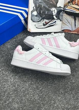 Adidas superstar white pink