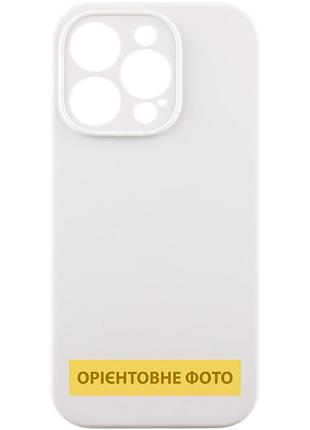 Чехол silicone case full camera protective (aa) no logo для apple iphone 16 (6.1") белый / white
