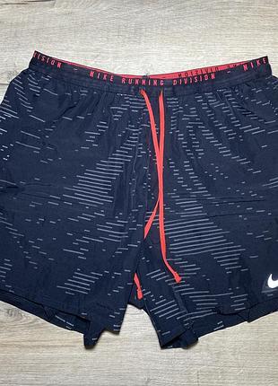 Беговые шорты 2-в-1 nike running division оригинал (размер m)