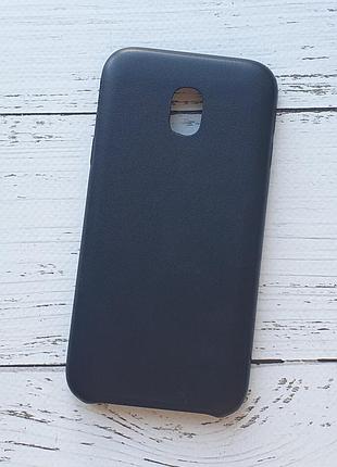 Чехол для samsung galaxy j7 2017 (j330) кожаный, черный