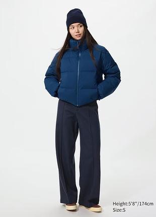 Штани брюки з плотного трикотажу uniqlo brushed jersey wide trousers