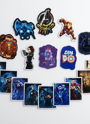 Набор стикеров marvel / avengers 50 шт 🎬 железный человек, тор, мстители | виниловые наклейки
