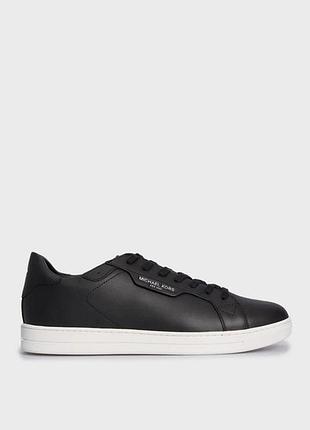 Мужские кожаные кроссовки кеды michael kors men's keating lace-up logo sneaker
