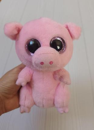 Глазистик мягкая розовая свинка posey tty beanie boos