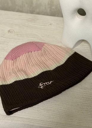 Стильна в’язана шапка 56 розміру з відворотом beanie hat