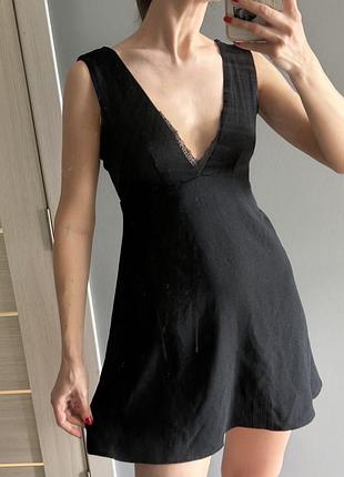 Чорна коротка сукня zara
